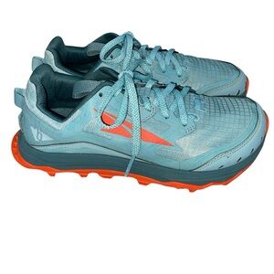 Altra Lone Peak 6 Teal and Orange Shoes Size 6 
Trail Runner Hike Walk Adventure